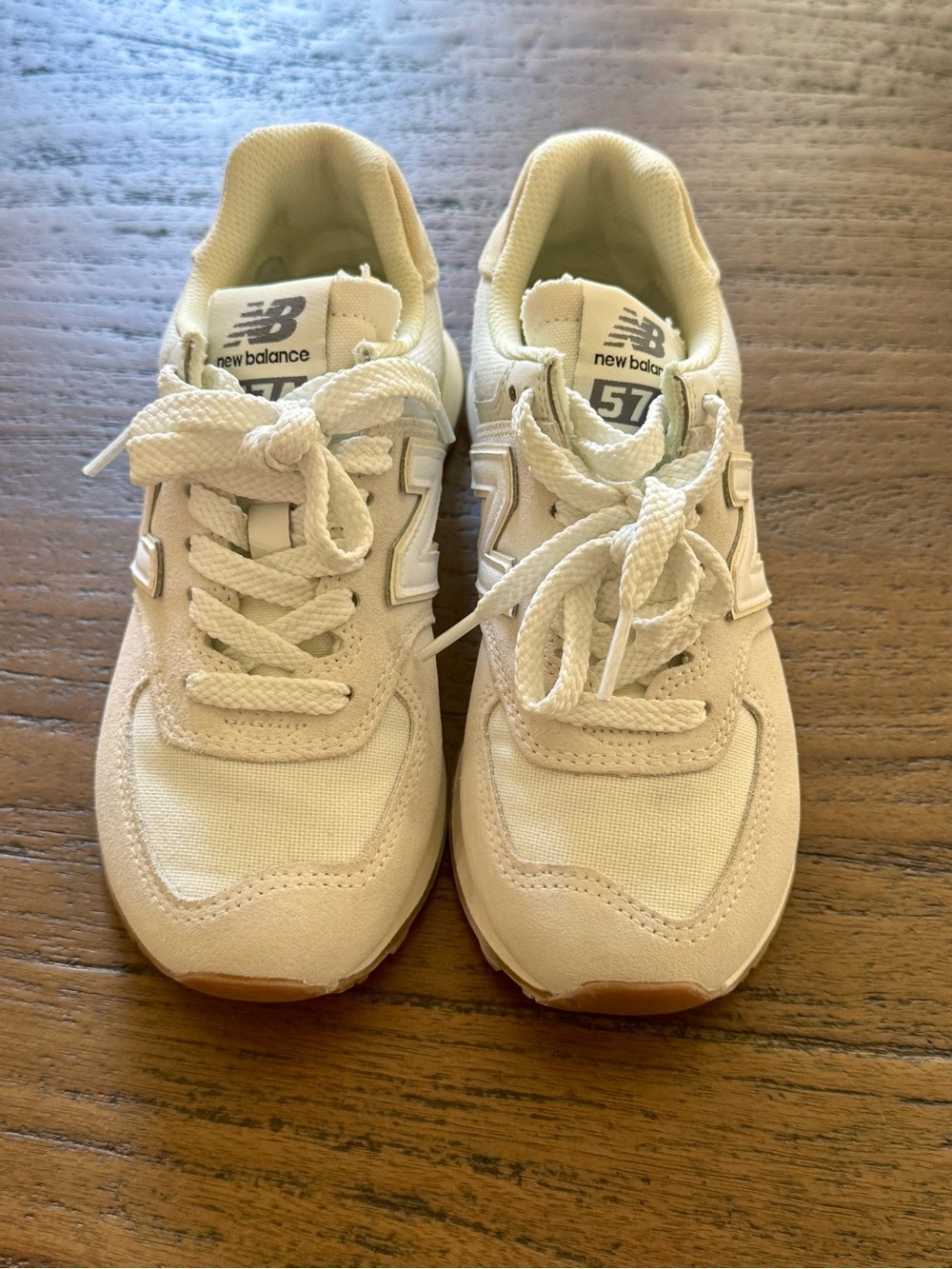 New Balance Kids Cream & Tan Sneakers